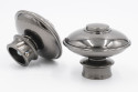 19mm Curtain Pole Finials - Dome Design - Gun Metal - Pack of 2 - Picture 1