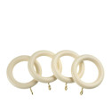 Universal 35mm Wooden Curtain Pole - Ball Finial - Cream - Picture 1