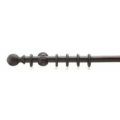 Wooden Curtain Pole - Ball Finial - Walnut