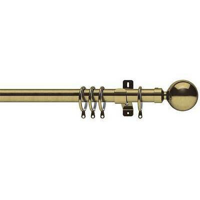 Swish Elements 19mm Curtain Pole - Zorb Finial - Antique Brass