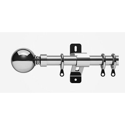 Swish Elements 19mm Curtain Pole - Belgravia Ball Finial - Chrome