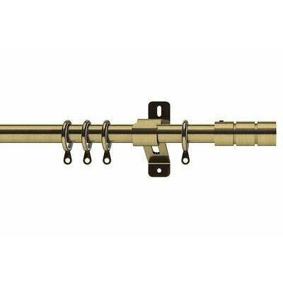 Swish Elements 19mm Curtain Pole - Brooklyn Finial - Antique Brass