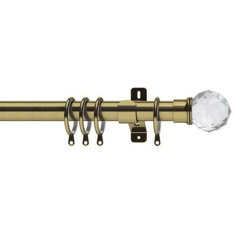 Swish Elements 19mm Curtain Pole - Capella Finial - Antique Brass