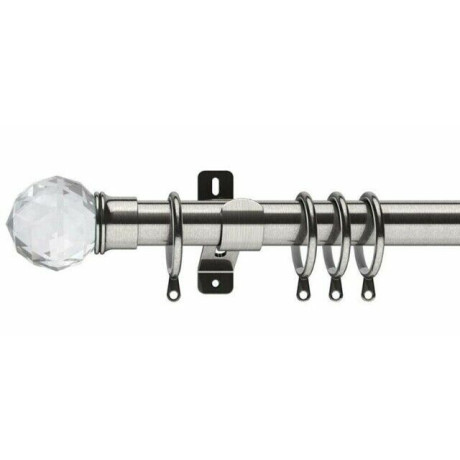 Swish Elements 19mm Curtain Pole - Capella Finial - Satin Steel