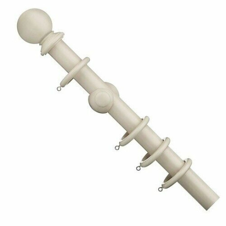 Swish Romantica 35mm Wooden Curtain Pole - Ball Finial - April Cloud