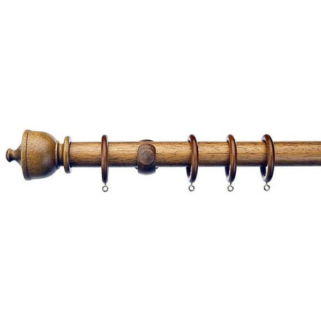 Swish Cambridge 50mm Wooden Curtain Pole - Mid Oak