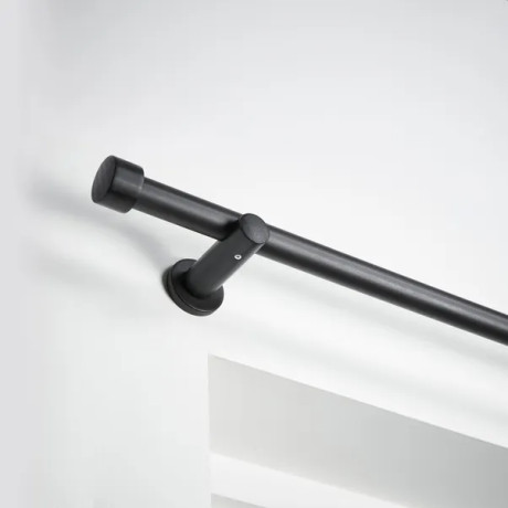 Trinity 28mm Eyelet Curtain Pole - Stud Finial - Matt Black