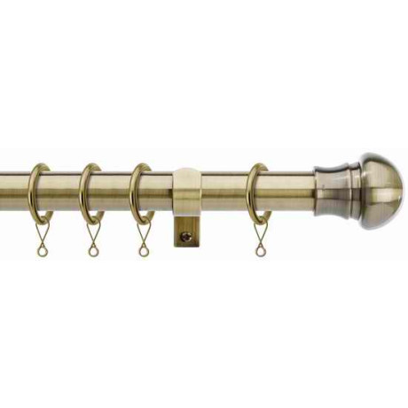 Swish Crescent 28mm Curtain Pole - Antique Brass