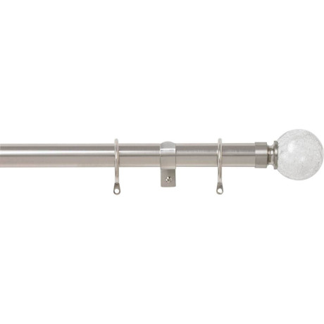 Swish Crackle 28mm Curtain Pole - Satin Steel