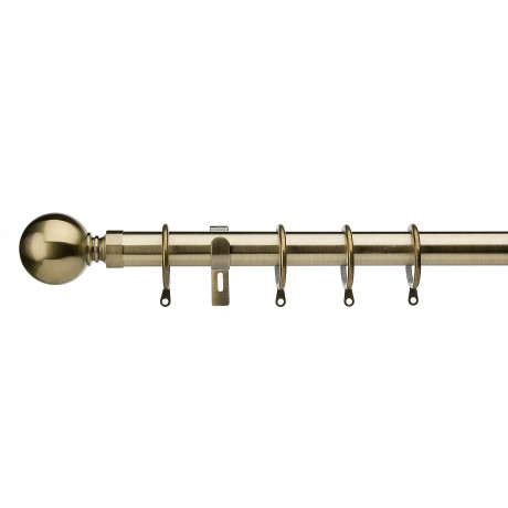 Harrison Drape 25/28mm Extendable Curtain Pole - Ball Finial - Antique Brass