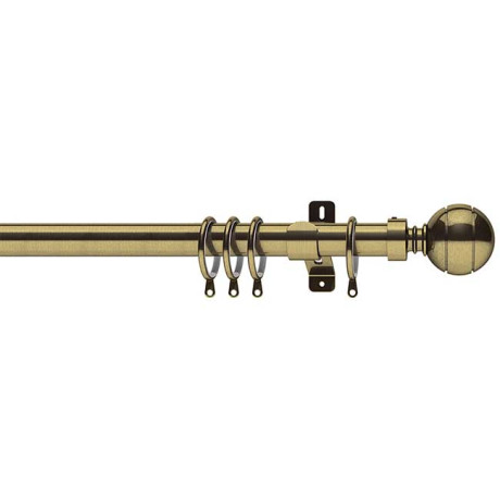 Integra Metal Works 28mm Curtain Pole - Lexington Finial - Burnished Brass