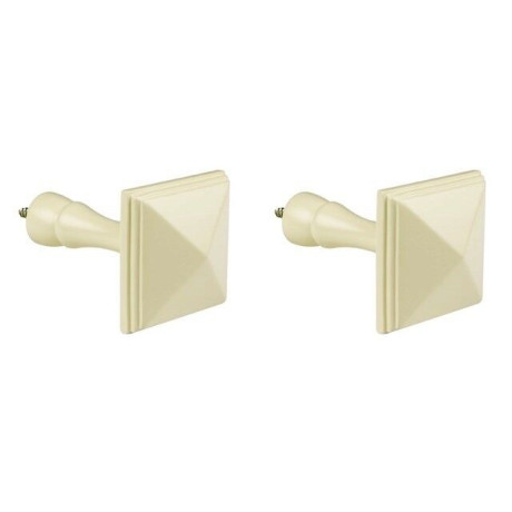 Integra Woodworks Curtain Holdbacks - Small Square - Cream - Pack of 2