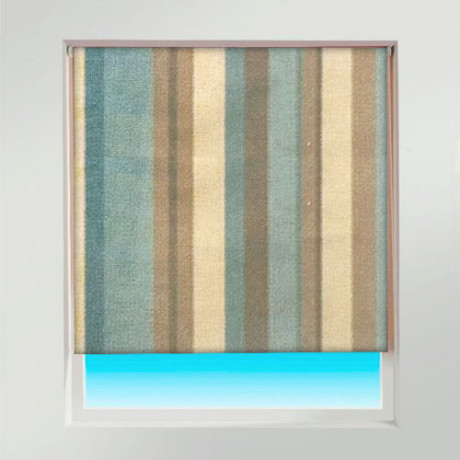 Sunlover Thermal Blackout Roller Blind - Stripe Duck Egg Green