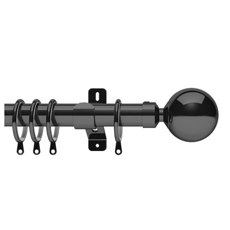 Swish Elements 19mm Curtain Pole - Zorb Finial - Graphite