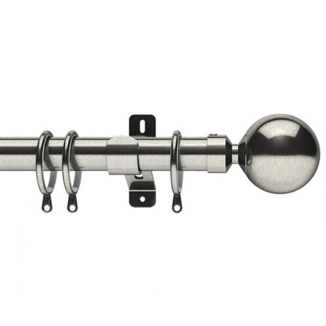 Swish Elements 19mm Curtain Pole - Zorb Finial - Satin Steel