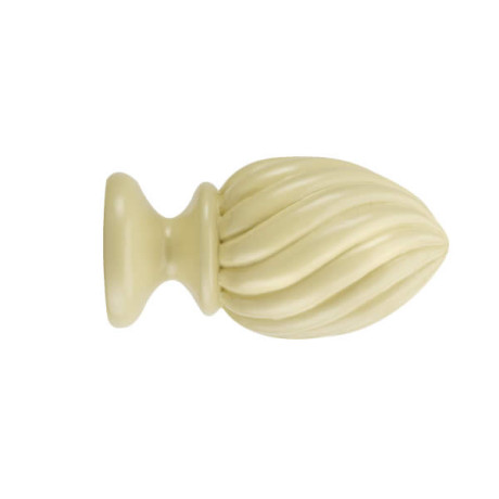 Integra Woodworks 35mm Curtain Pole Finials - Acorn Design - Cream - Pack of 2