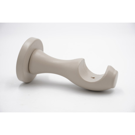 Ashton Wooden Curtain Pole Bracket - Putty - Single Bracket