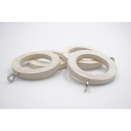 Swish 35mm Wooden Curtain Pole Rings - Moroccan Driftwood - Pack of 4