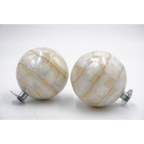 28mm Curtain Pole Finials - Pearl Design - Pearl - Pack of 2