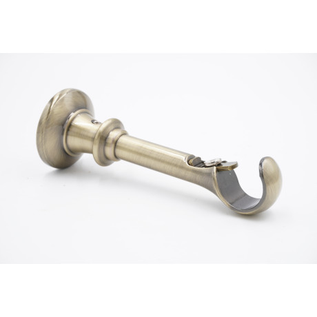 19mm Curtain Pole Bracket - Traditional End - Antique Brass