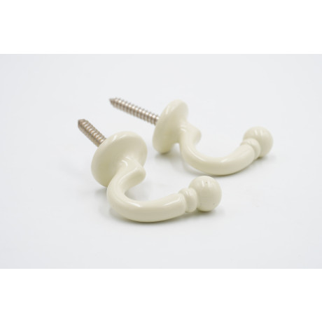 Curtain Tieback Hooks - Ball - Cream - Pack of 2