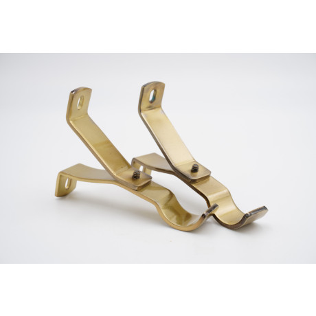 Swish Bay Curtain Pole Corner Brackets - Burnished Brass - Pack of 2