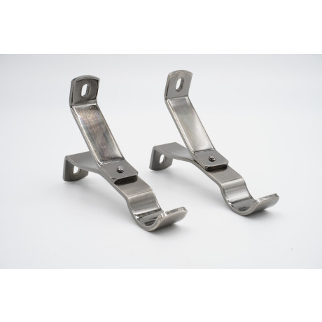 Swish 28mm Curtain Pole Brackets - Brushed Silver - Pack of 2