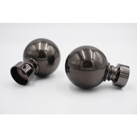 28mm Curtain Pole Finials - Belgravia Design - Black Nickel - Pack of 2