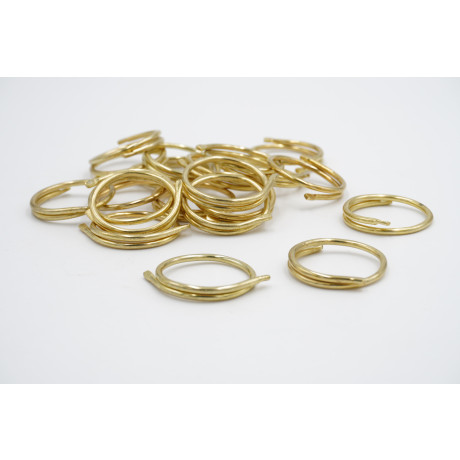 27mm Split Curtain Pole Rings - Brass - Pack of 20