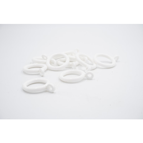 19mm Cafe Rod Curtain Rings - White - Pack of 10