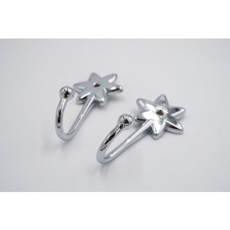 Harrison Drape Curtain Tieback Hooks - Stellar Design - Polished Chrome