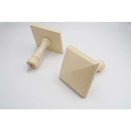 Integra Woodworks Curtain Holdbacks - Large Square - Cream - Pack of 2