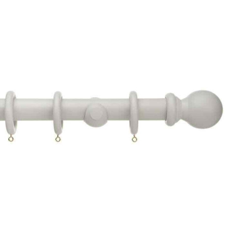 Universal 28mm Wooden Curtain Pole - Ball Finial - Grey